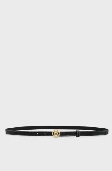 Женский черный кожаный ремень MONOGRAM BUCKLE SLIM Черный 70 Gant 4940039