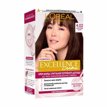 Крем-краска для волос LOreal Paris Excellence Creme с тройным уходом, 4.02 Соблазнительный каштан, 192 мл