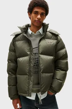 Мужской оливковый пуховик ALASKA Оливковый XL Tommy Jeans DM0DM22036