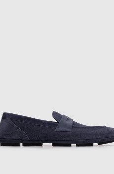 Синие замшевые мокасины