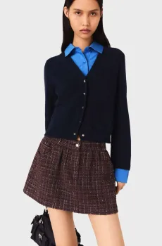 Женский темно-синий шерстяной кардиган Синий 38 MAJE MFPCA00649_Navy