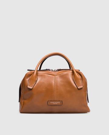 Коричневая кожаная сумка-тоут Emily с логотипом