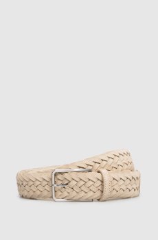 Бежевый замшевый плетеный ремень