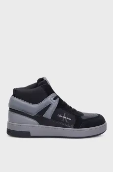 Мужские черные хайтопы BASKET CUP MID LACEUP LTH ML MTR Черный 45 Calvin Klein YM0YM00995