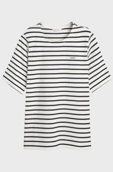 Женская белая футболка в полоску REG BRETON Белый S Gant 4200591