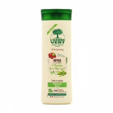 Гипоаллергенный детокс-шампунь LArbre Vert Detox Shampoo для жирных волос, с экстрактами винограда и зеленого чая, 250 мл Гипоаллергенный детокс-шампунь LArbre Vert Detox Shampoo для жирных волос, с экстрактами винограда и зеленого чая, 250 мл