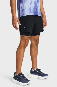 Мужские черные шорты UA LAUNCH 5 2-IN-1 SHORT Черный S Under Armour 1382640-001