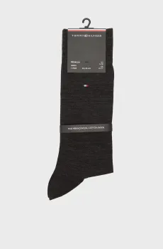 Мужские темно-серые шерстяные носки TH MEN SOCK  PREMIUM WOOL Серый 39-40 Tommy Hilfiger 701229682