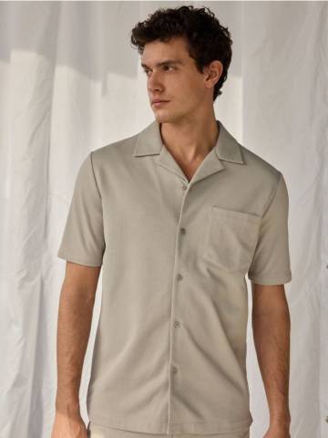 Reserved - Сорочка regular fit з бавовни - світло-сірий - 745EC-09X Reserved - Сорочка regular fit з бавовни - світло-сірий - 745EC-09X