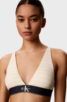 Женский желтый бюстгальтер в полоску LIGHTLY Желтый XL Calvin Klein LV00QF8703