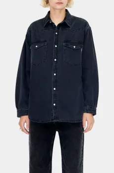 Женская черная джинсовая рубашка Черный XS Bimba Y Lola 231BR2029.T1035