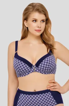 Женский темно-синий лиф от купальника с узором Синий 44F MARC&ANDRE L2027-YP-462