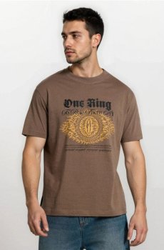 Бавовняна футболка з принтом The Lord of the Rings - кавовий