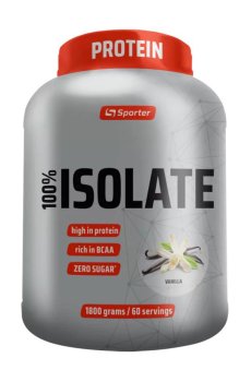 Изолят сывороточного протеина Sporter 100% Isolate Ваниль, в порошке, 1.8 кг