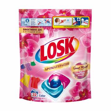 Капсулы для стирки Losk Ароматерапия, с эфирными маслами и ароматом малайзийского цветка, 22 стирки, 22 шт