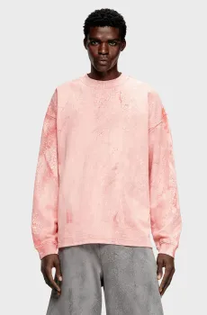 Мужской розовый лонгслив S-BAXT-T2 Розовый L Diesel A19306 0PLBV