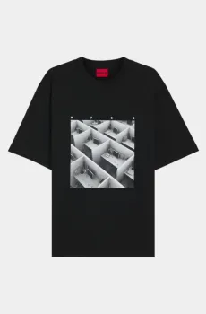 Мужская черная футболка Черный XL HUGO 12203