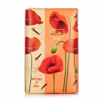 Твердое мыло Happy Life Красный мак и гвоздика, 180 г Твердое мыло Happy Life Красный мак и гвоздика, 180 г