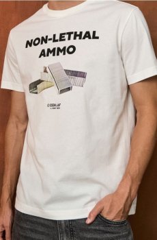 Футболка з написом - кремовий