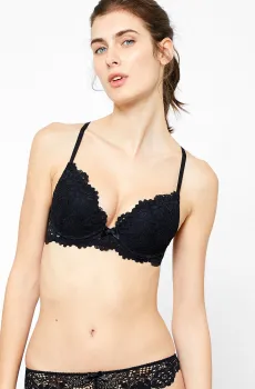 Женский черный бюстгальтер пуш-ап SUCCESS Черный 70C Etam 6505623