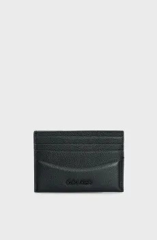 Мужской черный кожаный кардхолдер MINIMAL FOCUS CARDHOLDER 6CC Черный ONESIZE Calvin Klein K50K511938