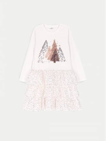 Coccodrillo Трикотажна сукня ZC4129102MER Écru Regular Fit Coccodrillo Трикотажна сукня ZC4129102MER Écru Regular Fit
