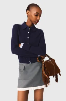 Женская серая шерстяная юбка Серый 38 MAJE MFPJU01585_Grey