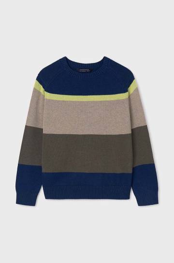 Детский свитер с примесью шерсти Mayoral цвет зелёный 7393