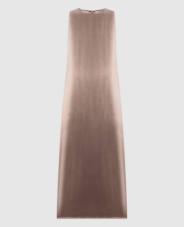 Бежевое платье миди с цепочкой мониль Бежевое платье миди с цепочкой мониль