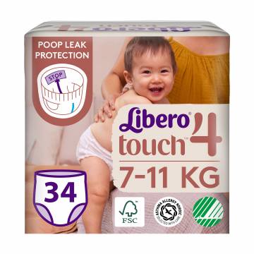 Подгузники-трусики Libero Touch Pants размер 4 (7-11 кг), 34 шт Подгузники-трусики Libero Touch Pants размер 4 (7-11 кг), 34 шт