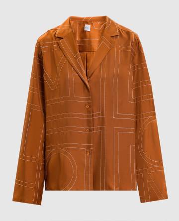 Оранжевая блузка из шелка