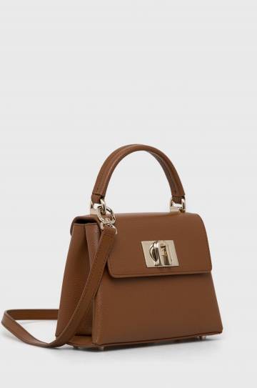 Кожаная сумочка Furla цвет коричневый Кожаная сумочка Furla цвет коричневый