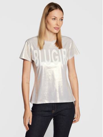 Blugirl Blumarine Футболка RF2213-J6559 Срібний Regular Fit Blugirl Blumarine Футболка RF2213-J6559 Срібний Regular Fit