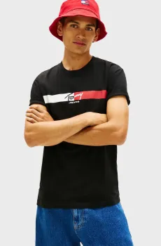 Мужская черная футболка SIGNATURE Черный S Tommy Jeans DM0DM22539