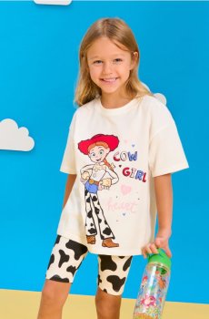 Комплект із топа з велосипедними шортами Toy Story - кремовий