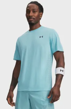 Мужская голубая футболка UA Tech Play Short Sleeve Голубой L Under Armour 6009833-425