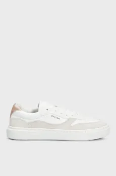 Женские белые кожаные сникерсы CUPSOLE LACE UP Белый 39 Calvin Klein HW0HW02114