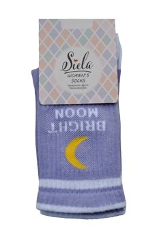 Носки женские Siela RT1322-078 Bright Moon, спортивные, лилово-белые, размер 36-39