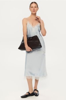 Reserved - Спідниця міді з мереживом - блідо-блакитний - UE545-05X