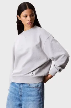 Женский серый свитшот BADGE LOGO TERRY Серый M Calvin Klein Jeans LV047B238G