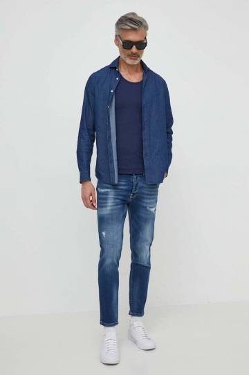 Футболка Guess мужской цвет синий Футболка Guess мужской цвет синий
