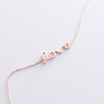 Браслет на ногу "Love" в красном золоте б04395 Браслет на ногу "Love" в красном золоте б04395