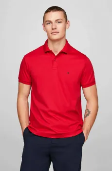 Мужское красное поло LIQUID COTTON ESSENTIAL REG POLO Красный XL Tommy Hilfiger MW0MW35585