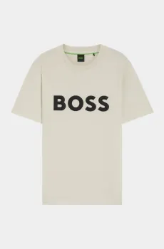 Мужская бежевая футболка Бежевый S BOSS 11348