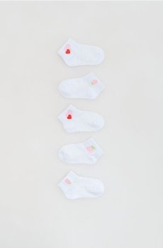 Reserved - Вишиті шкарпетки, набір з 5 - білий - 658EB-00X