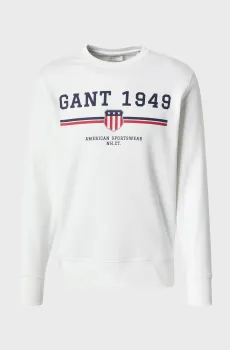 Мужской белый свитшот GRAPHIC C-NECK Белый L Gant 2067043