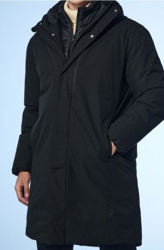 Пальто з каптуром - чорний