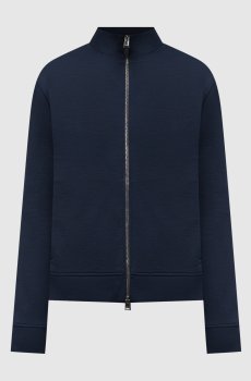 Синяя спортивная куртка из шерсти