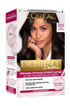 Крем-краска для волос LOreal Paris Excellence Creme с тройным уходом, 300 Темно-каштановый, 192 мл