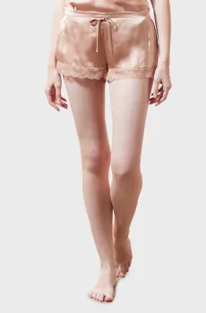 Женские пудровые шелковые шорты MILKY Розовый M Etam 6515191